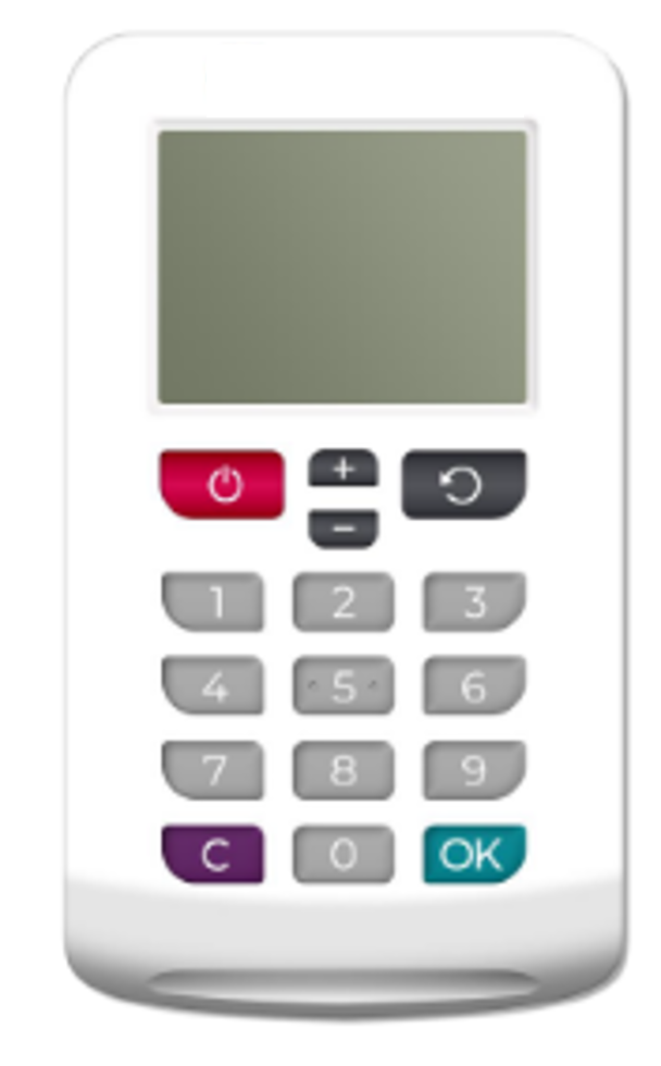 音声読み上げワンタイムパスワードカード端末（オモテ）