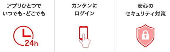 アプリひとつでいつでも・どこでも カンタンにログイン 安心のセキュリティ対策